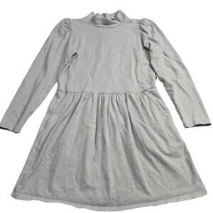 LA VIE Rebecca Taylor Gray Knit Dress XL Mock Neck Long Sleeve Fit & Flare